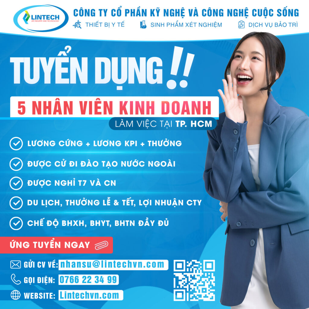 Tuyển dụng nhân viên kinh doanh thị trường thiết bị y tế sinh học phân tử Lintech JSC 2026