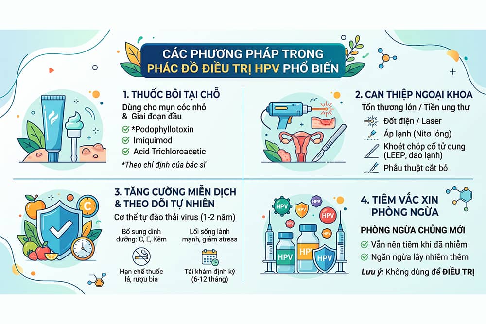 Các phương pháp trong phác đồ điều trị HPV