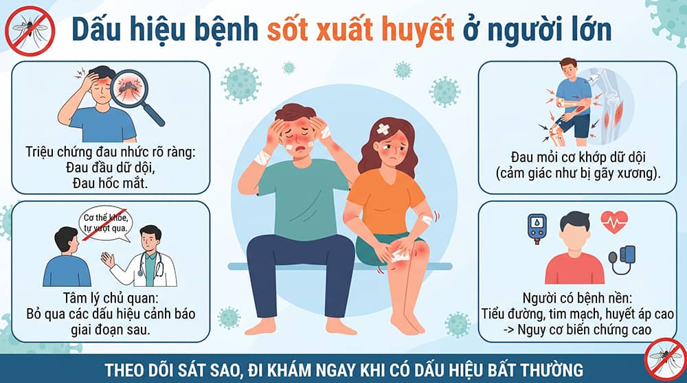 dấu hiệu bệnh sốt xuất huyết ở người lớn