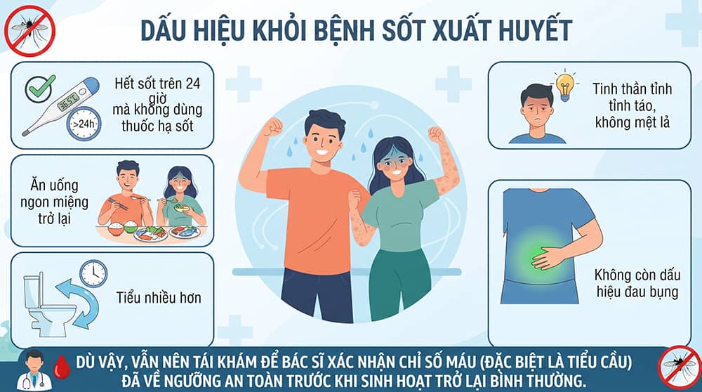 dấu hiệu bệnh sốt xuất huyết giai đoạn khỏi bệnh