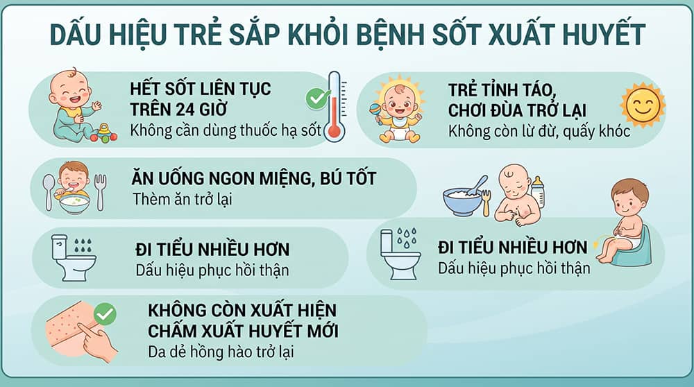 dấu hiệu trẻ em sắp khỏi bệnh sốt xuất huyết