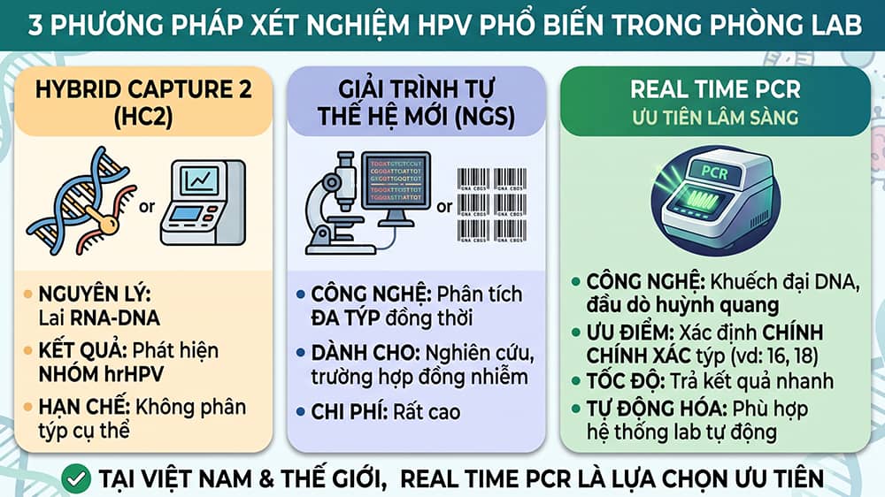 Phương pháp xét nghiệm HPV phổ biến khi thể hiện HPV dương tính