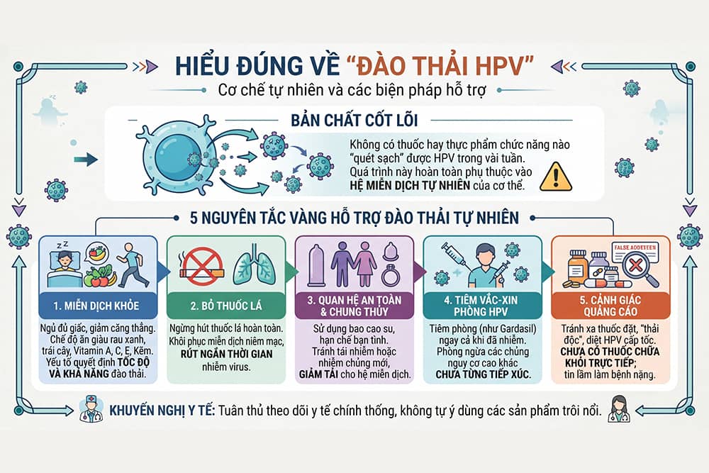 5 Cách đào thải virus HPV ra khỏi cơ thể