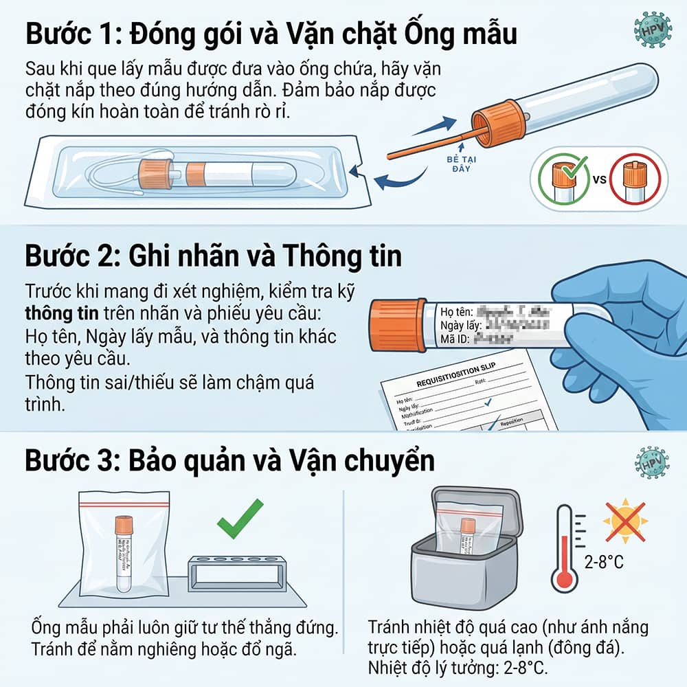 Cách bảo quản mẫu HPV tự lấy phù hợp