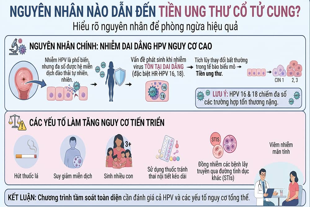 Nguyên nhân dẫn đến ung thư cổ tử cung