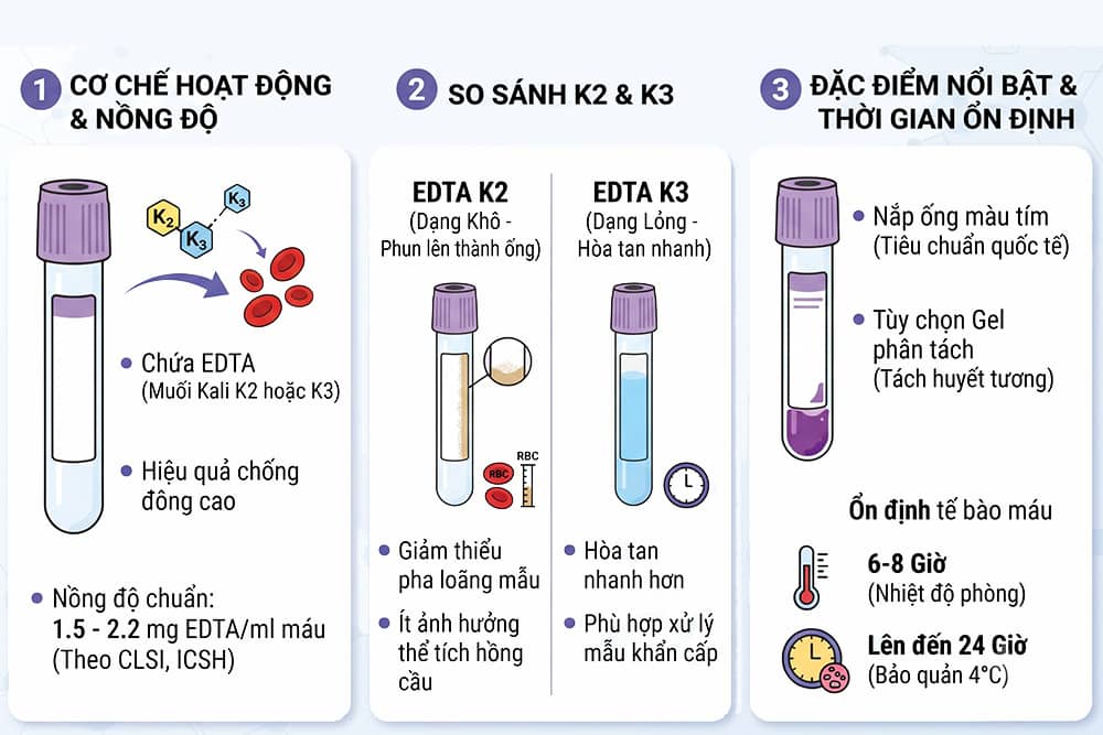 Đặc điểm nổi bật của ống xét nghiệm công thức máu