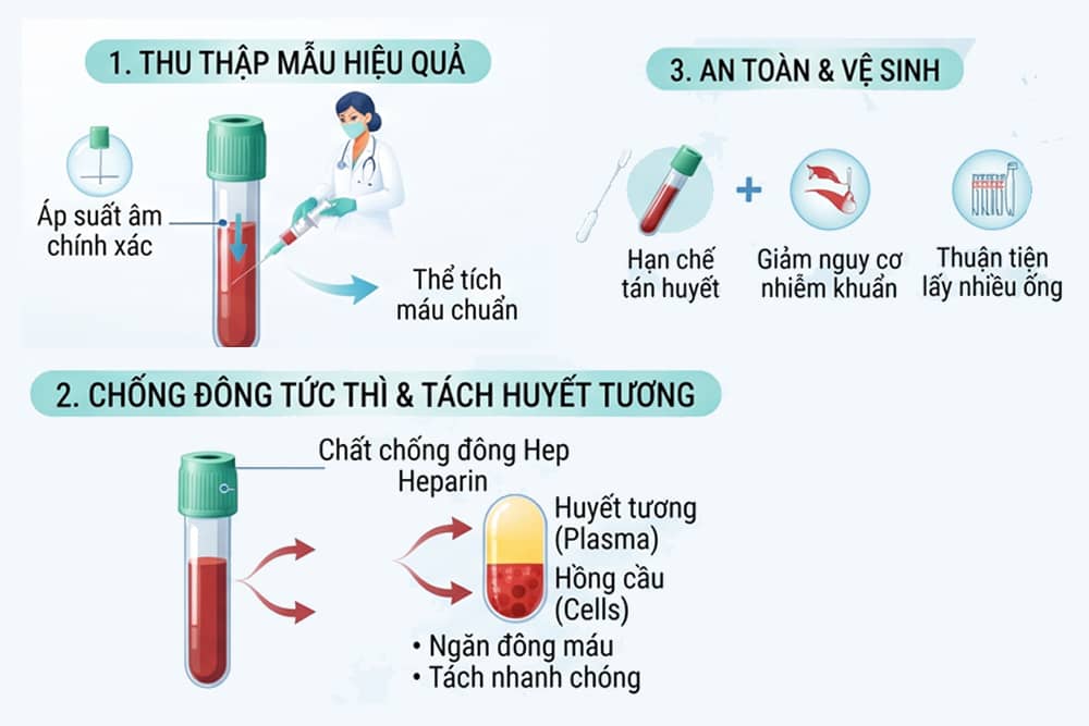 Điểm nổi bật của ống nghiệm Heparin