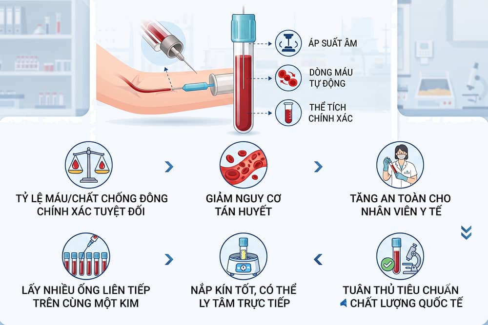 Điểm nổi bật ống lấy máu chân không