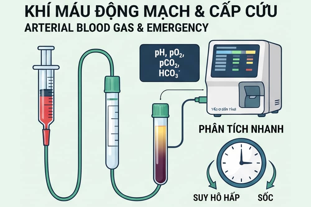 Khí động mạch và cấp cứu nhờ vào ống Heparin