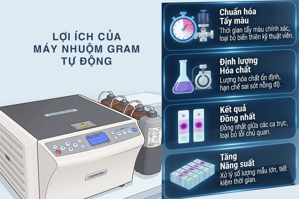 Lợi ích máy nhuộm gram tự động hiện nay