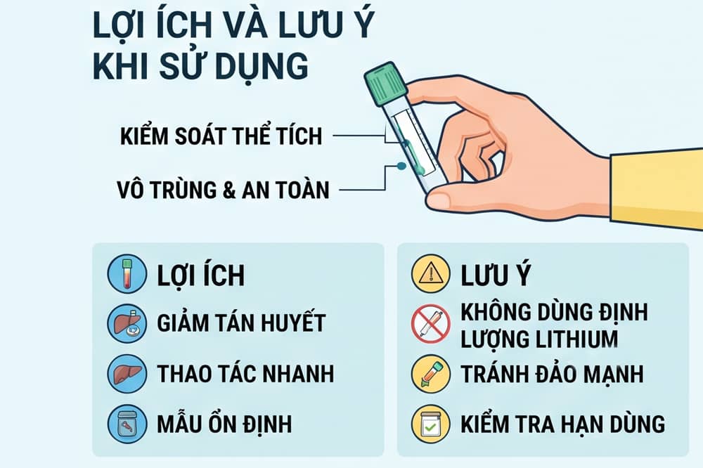 Lợi ích và lưu ý khi sử dụng ống heparin