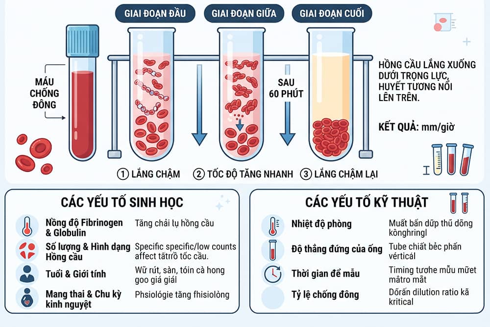 Nguyên lý và yếu tố ảnh hưởng của xét nghiệm tốc độ máu lắng