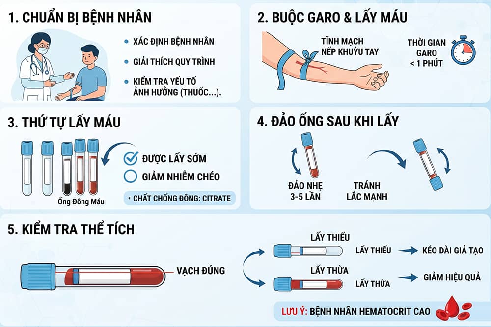 Quy trình lấy máu chuẩn cho xét nghiệm đông máu