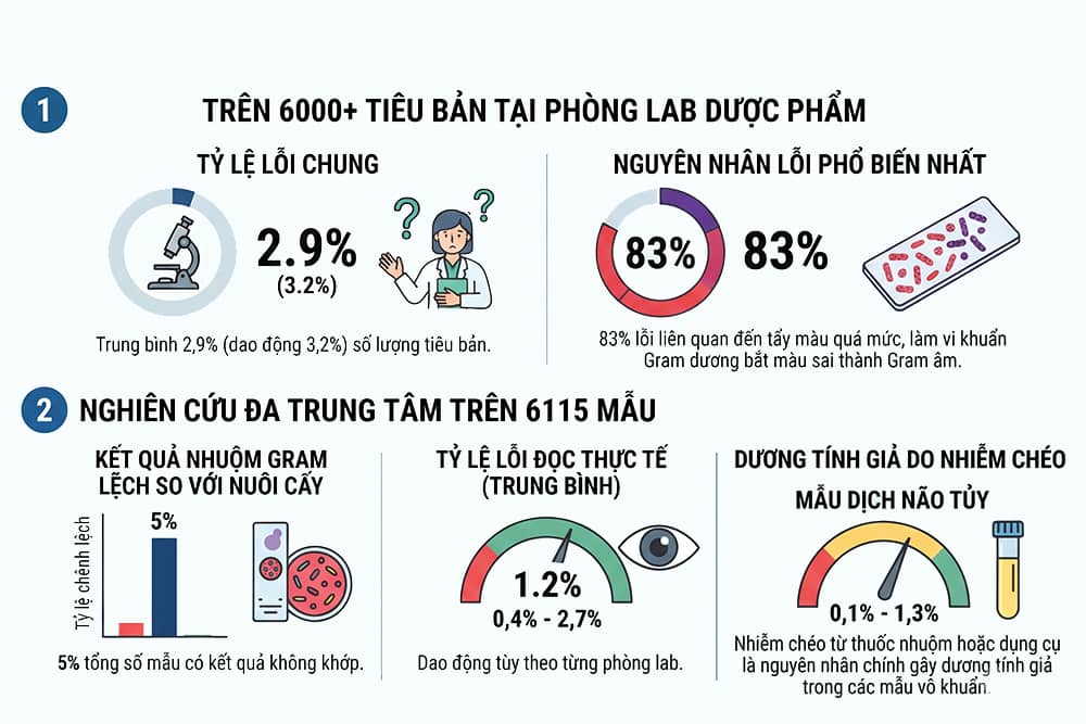 Thống kê nhiễm chéo trong nhuộm gram