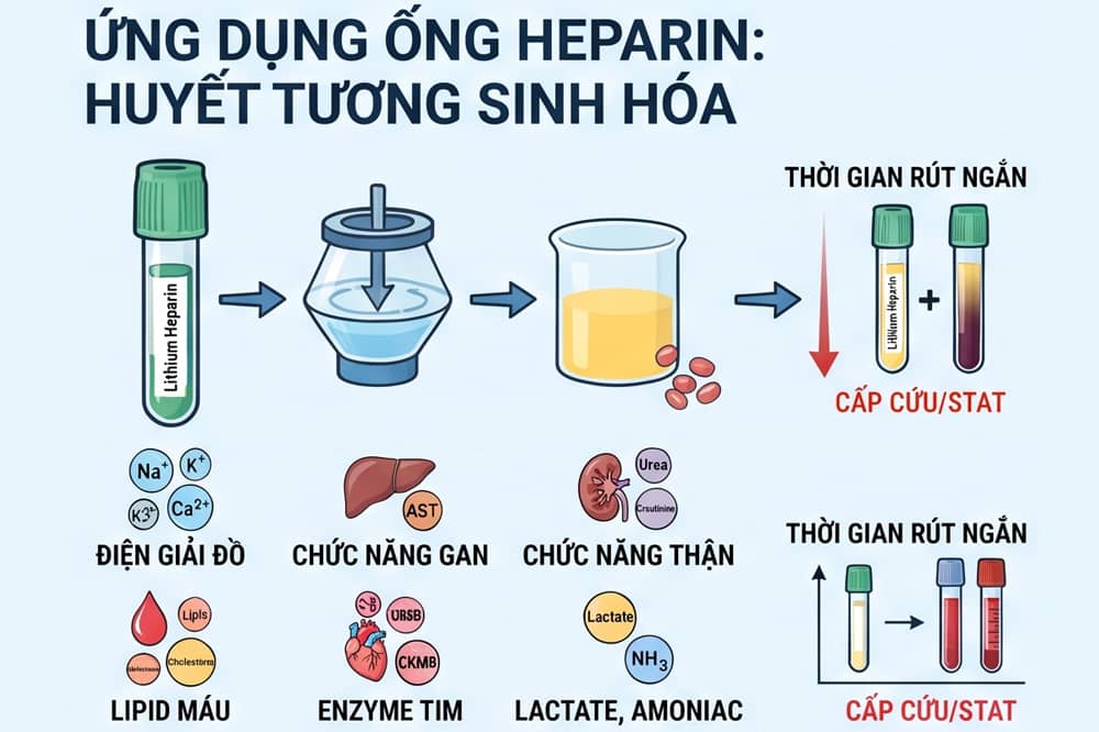 ứng dụng ống heparin trong xét nghiệm sinh hóa
