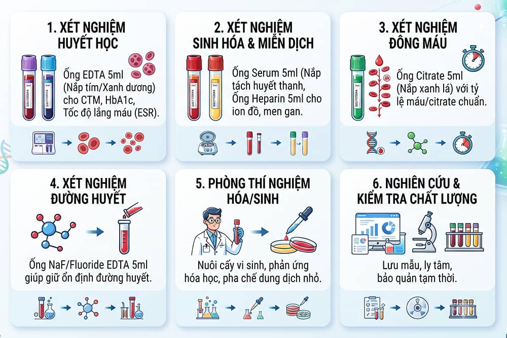 ứng dụng ống nghiệm 5 ml