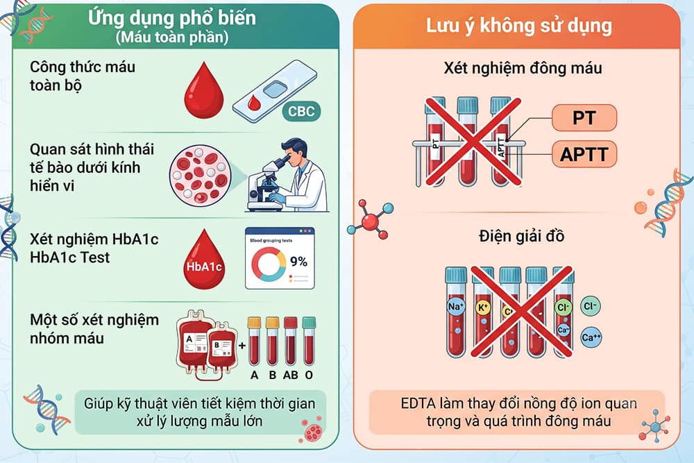 Ứng dụng ống nghiệm EDTA K3