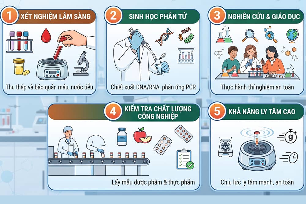 Ứng dụng ống nghiệm nhựa trong xét nghiệm và thí nghiệm